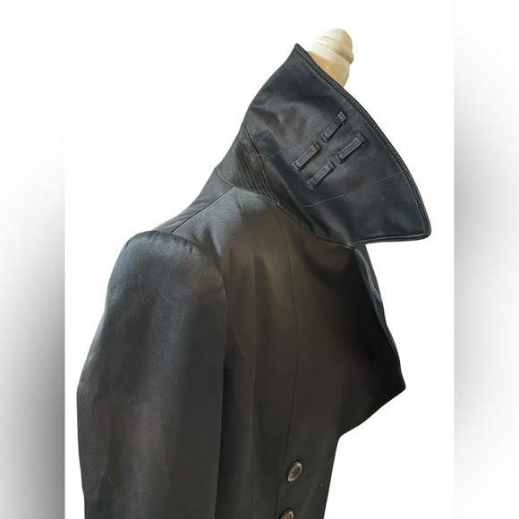 Burberry London Authenticated Black Cotton Blend Womens Pea Coat Size 8 - Picture 7 of 16